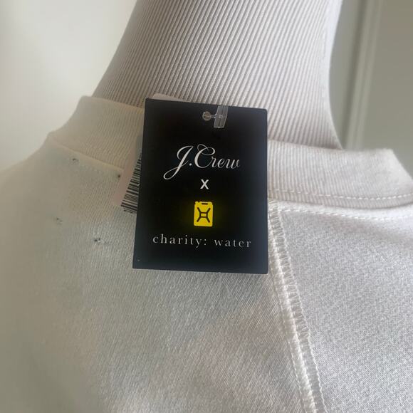 NWT J Crew White Eau Yes Sweatshirt Crew Neck XS - Picture 9 of 9